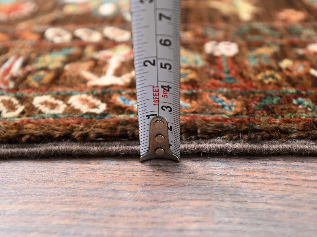 2'8" x 8'5" New Hand Knotted Brown Wool Runner Oriental Rug - MOA10286897