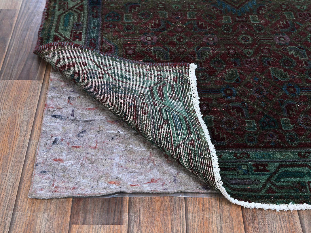 3'2" x 5'1" Vintage Hand Knotted Overdyed Wool Rectangle Oriental Rug - MOA102868
