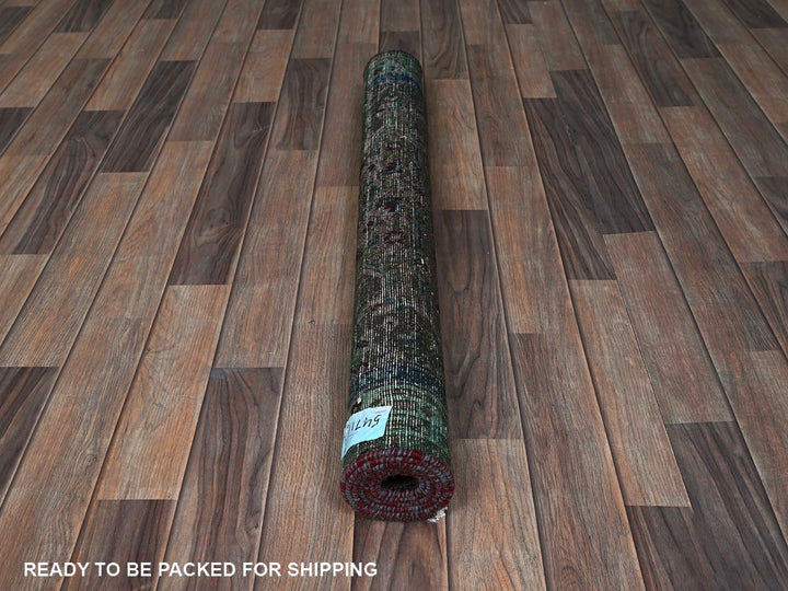 3'2" x 5'1" Vintage Hand Knotted Overdyed Wool Rectangle Oriental Rug - MOA102868