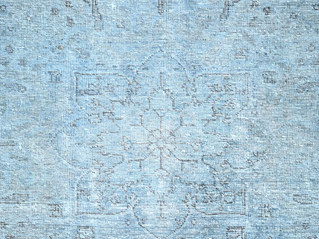 7'10" x 9'9" Vintage Hand Knotted Blue Wool Rectangle Oriental Rug - MOA10286926
