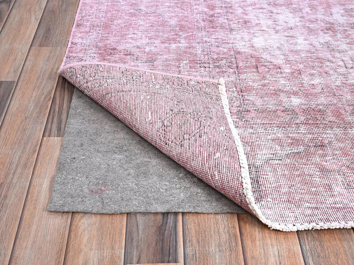 9'8" x 11'10" Vintage Hand Knotted Pink Wool Rectangle Oriental Rug - MOA10286929