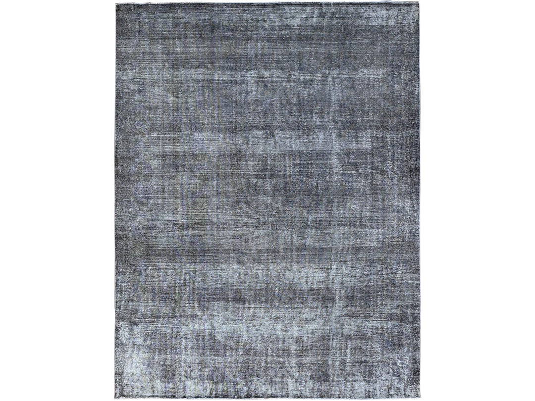 9'6" x 12'4" Vintage Hand Knotted Grey Wool Rectangle Oriental Rug - MOA10286931