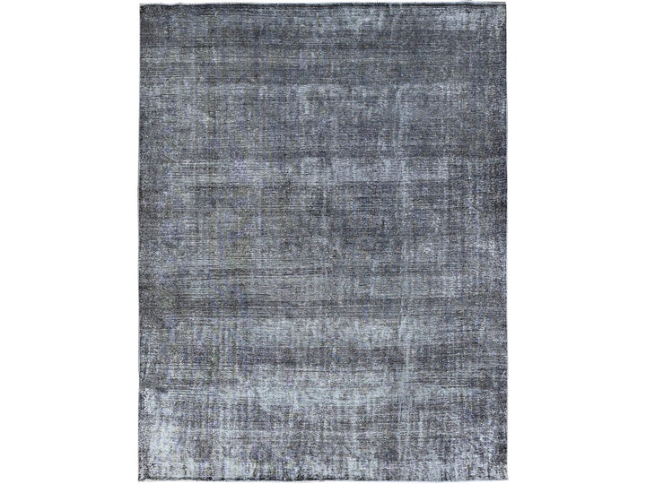 9'6" x 12'4" Vintage Hand Knotted Grey Wool Rectangle Oriental Rug - MOA10286931