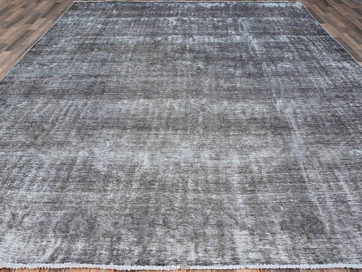 9'6" x 12'4" Vintage Hand Knotted Grey Wool Rectangle Oriental Rug - MOA10286931