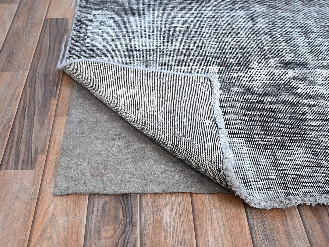9'6" x 12'4" Vintage Hand Knotted Grey Wool Rectangle Oriental Rug - MOA10286931