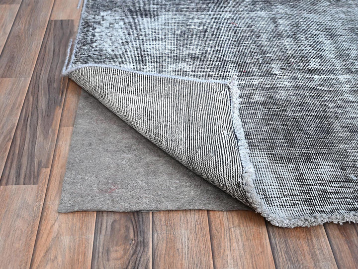 9'6" x 12'4" Vintage Hand Knotted Grey Wool Rectangle Oriental Rug - MOA10286931