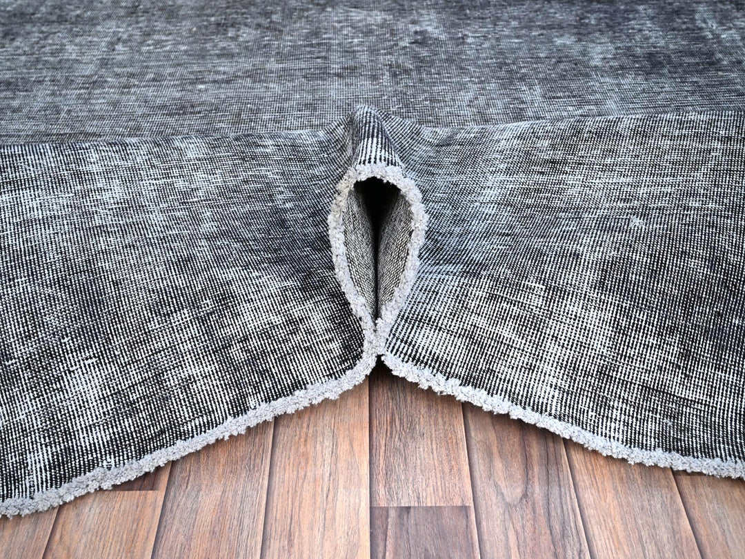 9'6" x 12'4" Vintage Hand Knotted Grey Wool Rectangle Oriental Rug - MOA10286931