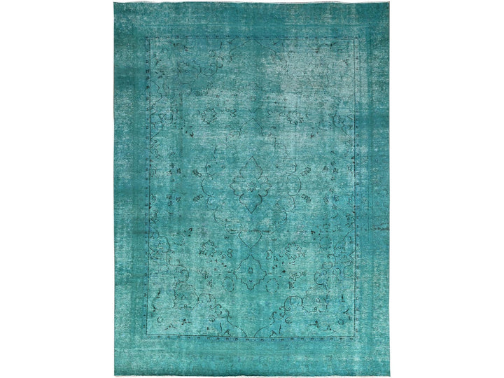 8'1" x 10'11" Vintage Hand Knotted Overdyed Wool Rectangle Oriental Rug - MOA10286932