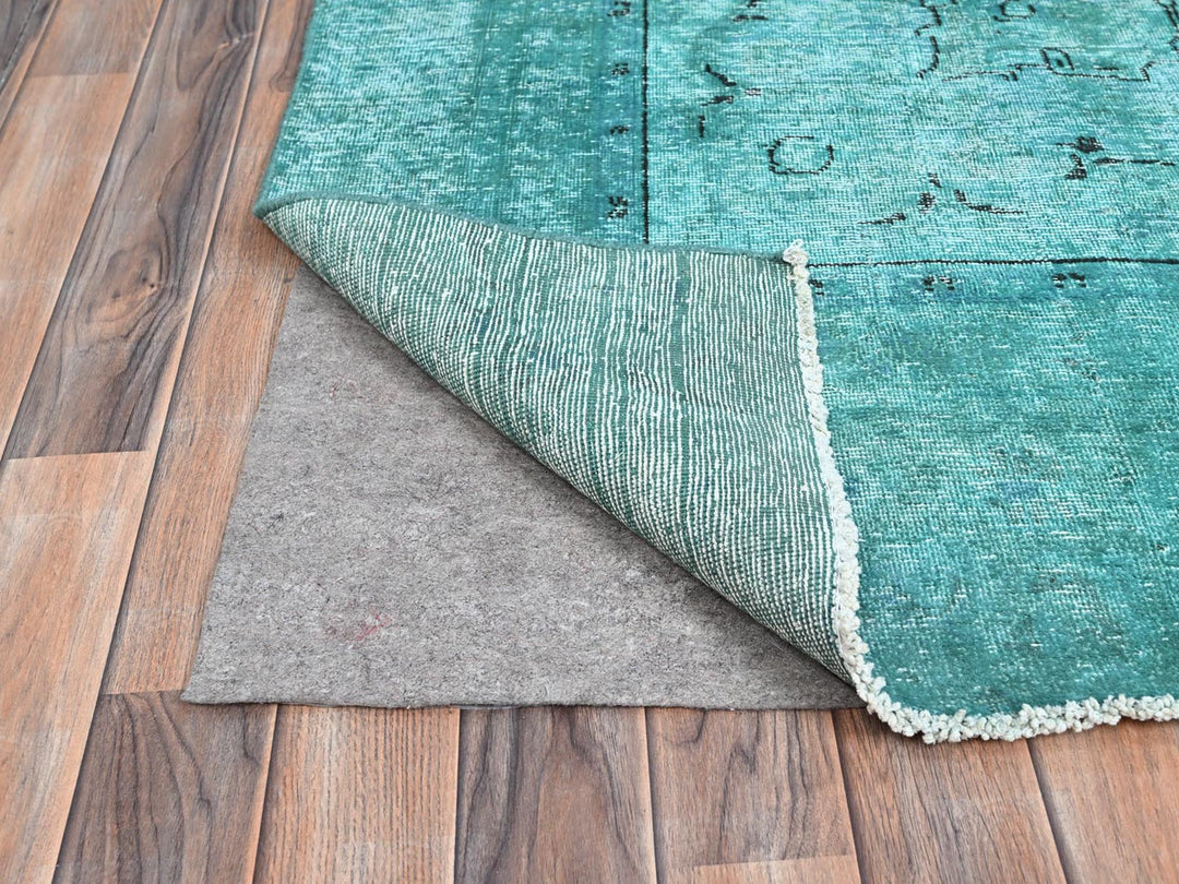 8'1" x 10'11" Vintage Hand Knotted Overdyed Wool Rectangle Oriental Rug - MOA10286932