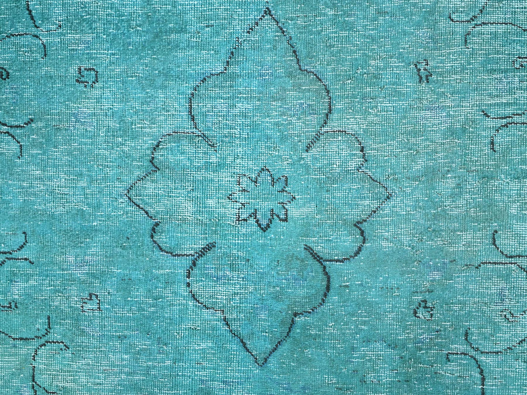 8'1" x 10'11" Vintage Hand Knotted Overdyed Wool Rectangle Oriental Rug - MOA10286932