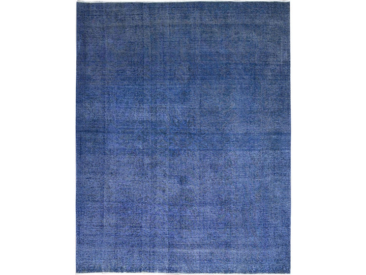 9'11" x 12'7" Vintage Hand Knotted Overdyed Wool Rectangle Oriental Rug - MOA10286933
