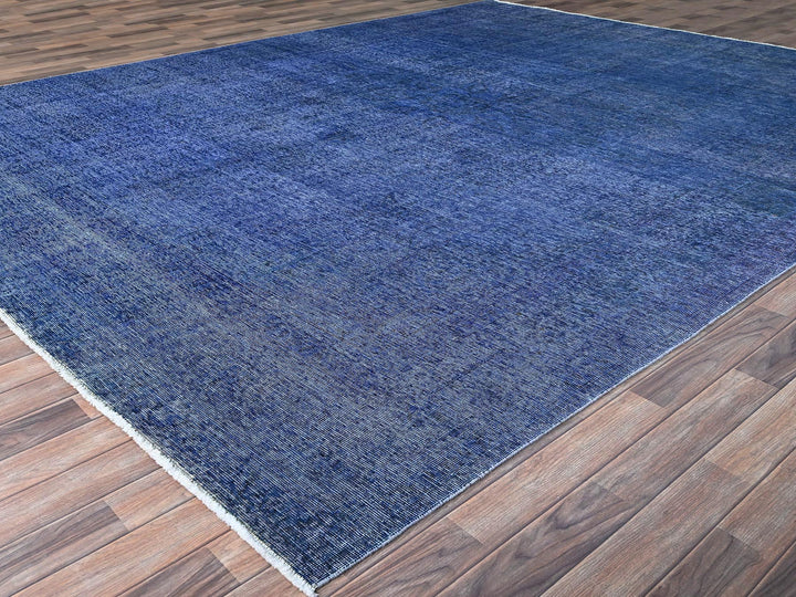 9'11" x 12'7" Vintage Hand Knotted Overdyed Wool Rectangle Oriental Rug - MOA10286933