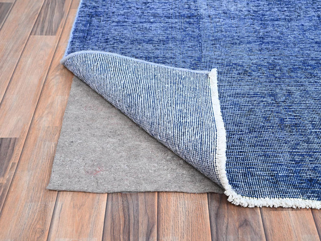 9'11" x 12'7" Vintage Hand Knotted Overdyed Wool Rectangle Oriental Rug - MOA10286933