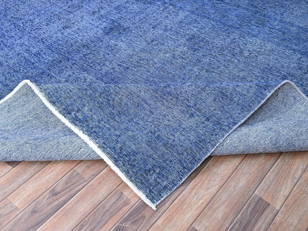 9'11" x 12'7" Vintage Hand Knotted Overdyed Wool Rectangle Oriental Rug - MOA10286933
