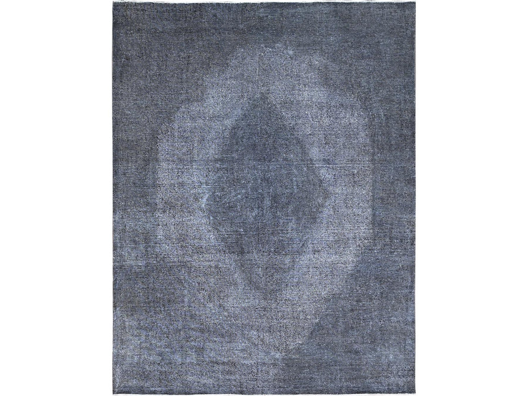 9'9" x 12'7" Vintage Hand Knotted Grey Wool Rectangle Oriental Rug - MOA10286935