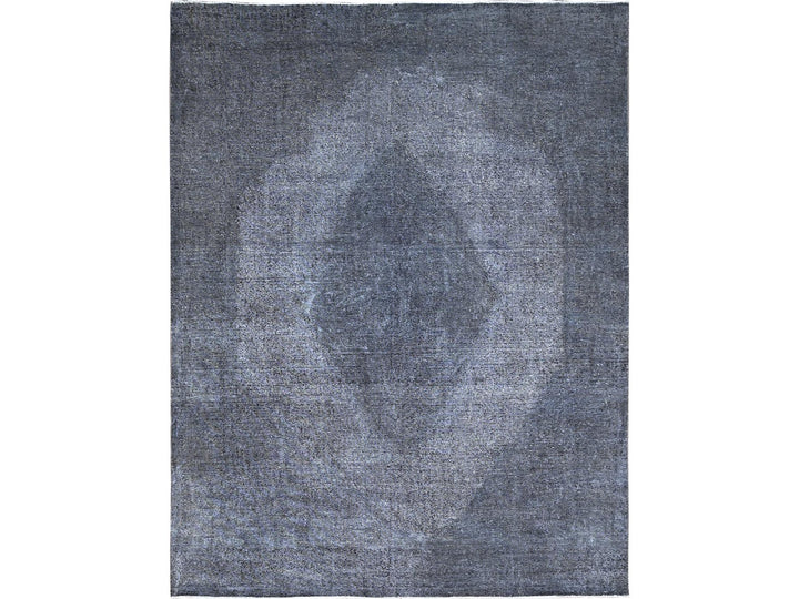 9'9" x 12'7" Vintage Hand Knotted Grey Wool Rectangle Oriental Rug - MOA10286935