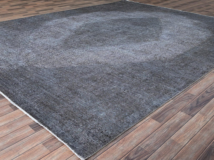 9'9" x 12'7" Vintage Hand Knotted Grey Wool Rectangle Oriental Rug - MOA10286935