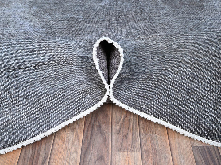 9'9" x 12'7" Vintage Hand Knotted Grey Wool Rectangle Oriental Rug - MOA10286935