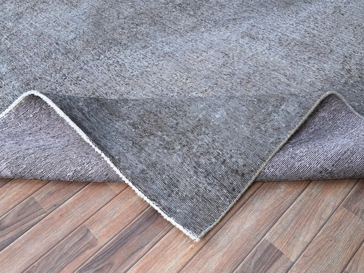9'9" x 12'7" Vintage Hand Knotted Grey Wool Rectangle Oriental Rug - MOA10286935