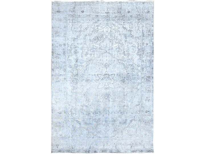 5'11" x 8'10" Vintage Hand Knotted Grey Wool Rectangle Oriental Rug - MOA10286937
