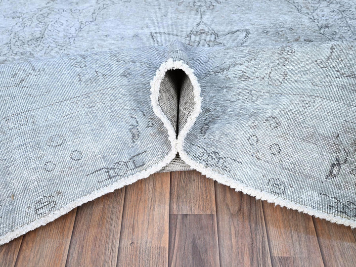5'11" x 8'10" Vintage Hand Knotted Grey Wool Rectangle Oriental Rug - MOA10286937