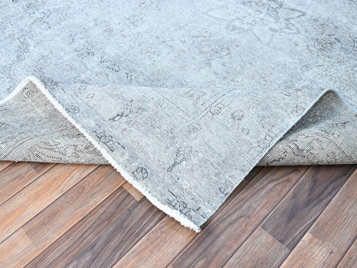 5'11" x 8'10" Vintage Hand Knotted Grey Wool Rectangle Oriental Rug - MOA10286937