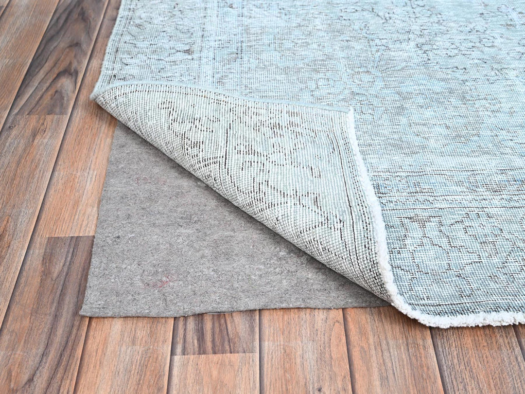 6'0" x 8'9" Vintage Hand Knotted Blue Wool Rectangle Oriental Rug - MOA10286938