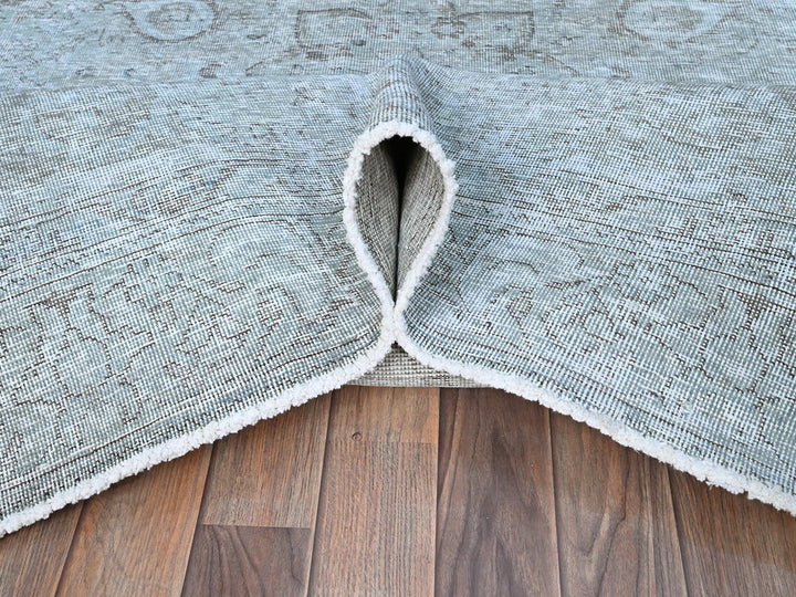6'0" x 8'9" Vintage Hand Knotted Blue Wool Rectangle Oriental Rug - MOA10286938