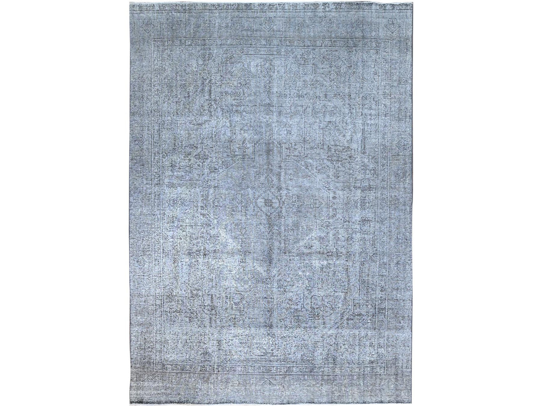 8'10" x 12'4" Vintage Hand Knotted Grey Wool Rectangle Oriental Rug - MOA10286940