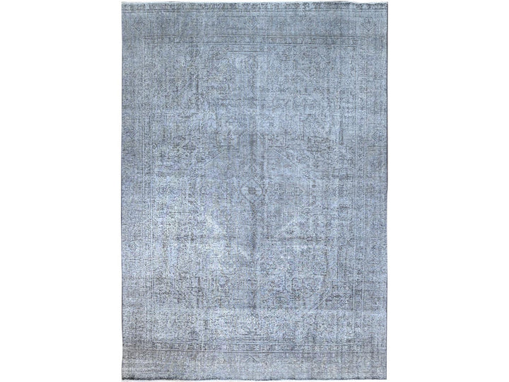 8'10" x 12'4" Vintage Hand Knotted Grey Wool Rectangle Oriental Rug - MOA10286940