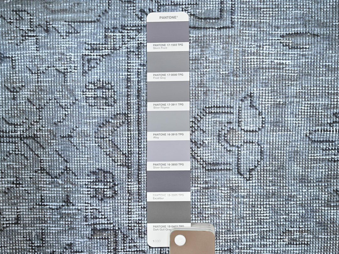 8'10" x 12'4" Vintage Hand Knotted Grey Wool Rectangle Oriental Rug - MOA10286940
