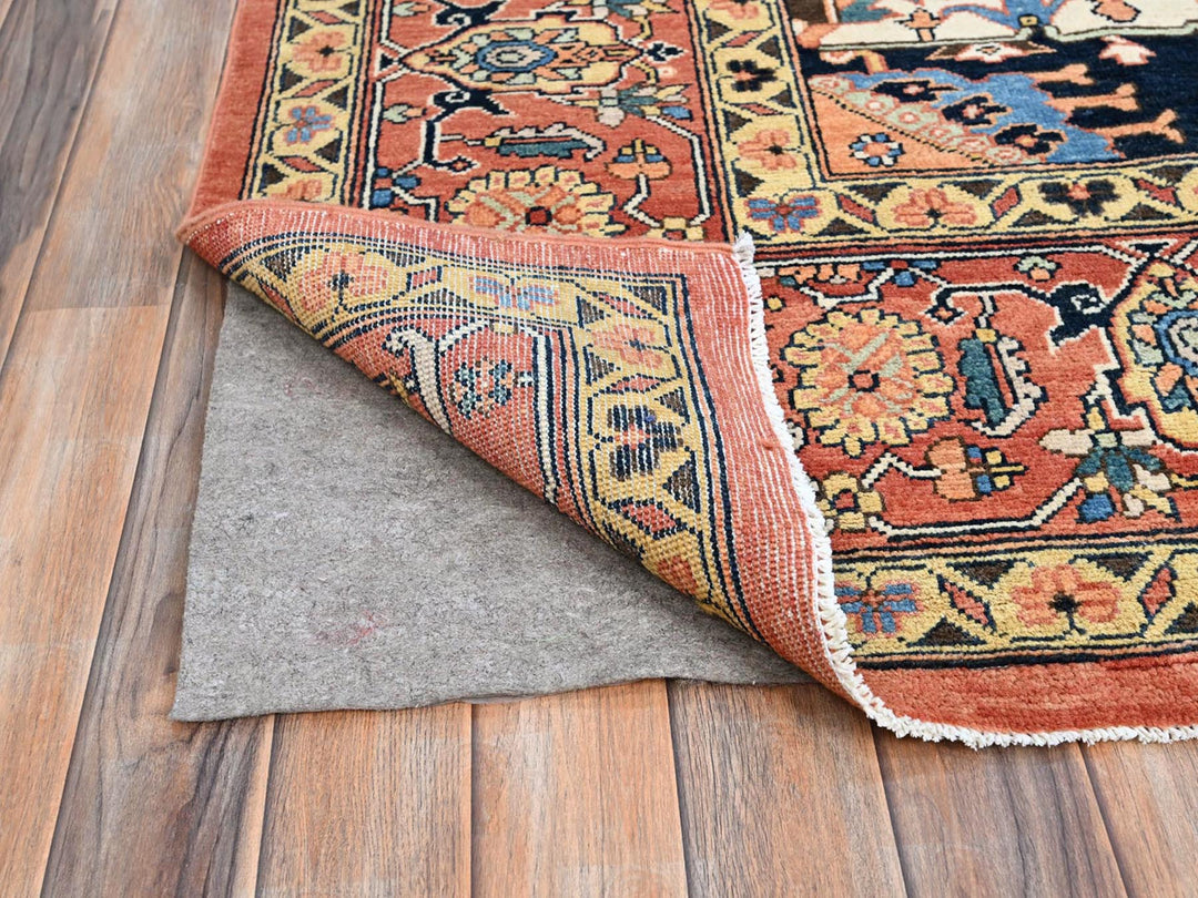 9'1" x 11'11" New Hand Knotted Red Wool Rectangle Oriental Rug - MOA10286947