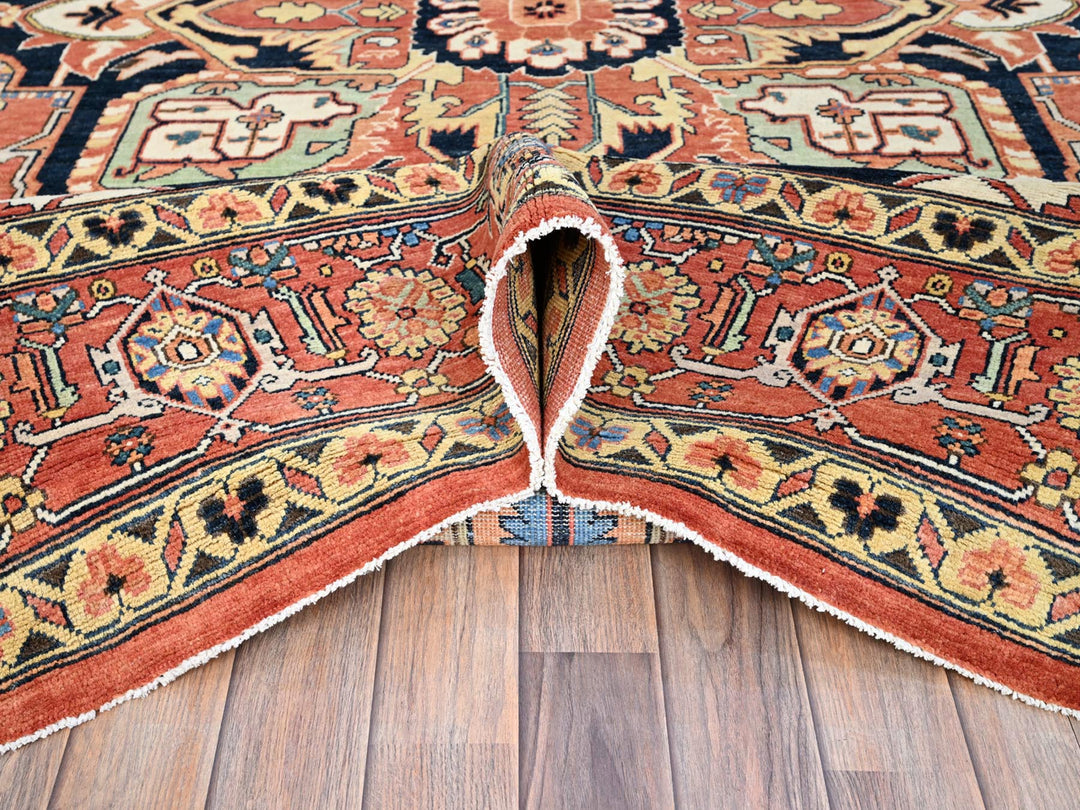 9'1" x 11'11" New Hand Knotted Red Wool Rectangle Oriental Rug - MOA10286947