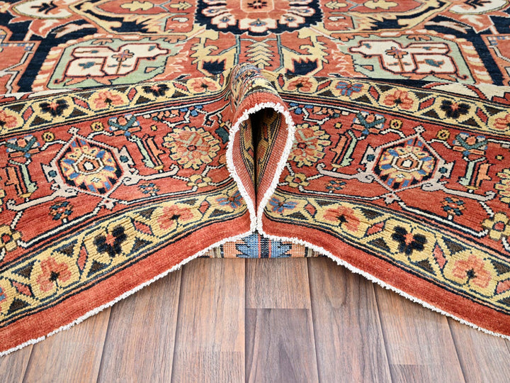 9'1" x 11'11" New Hand Knotted Red Wool Rectangle Oriental Rug - MOA10286947