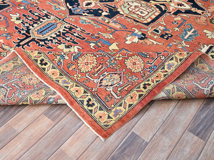 9'1" x 11'11" New Hand Knotted Red Wool Rectangle Oriental Rug - MOA10286947
