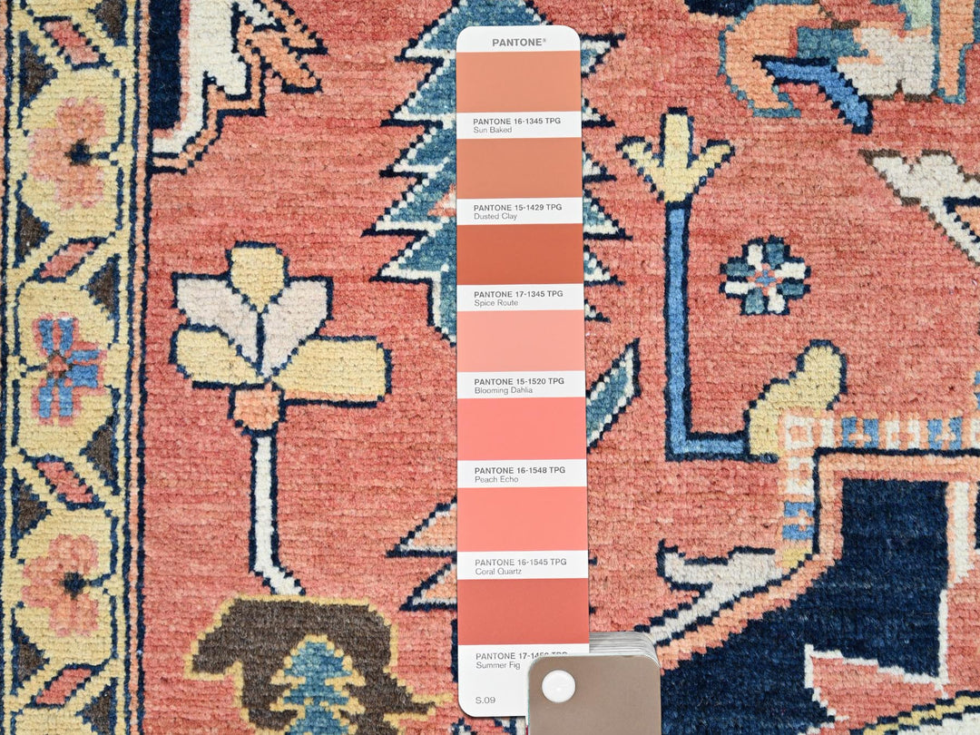 9'1" x 11'11" New Hand Knotted Red Wool Rectangle Oriental Rug - MOA10286947