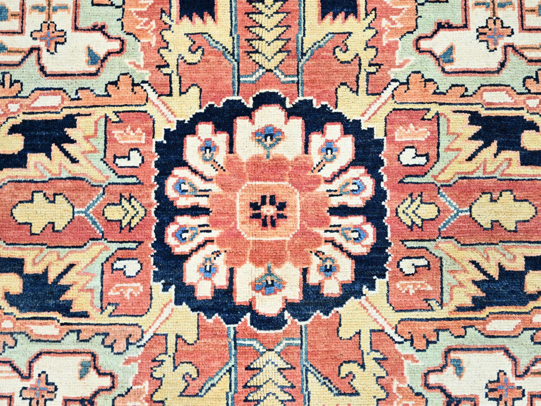 9'1" x 11'11" New Hand Knotted Red Wool Rectangle Oriental Rug - MOA10286947