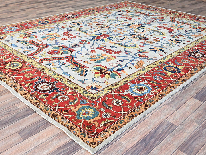 8'10" x 11'8" New Hand Knotted Grey Wool Rectangle Oriental Rug - MOA10286948