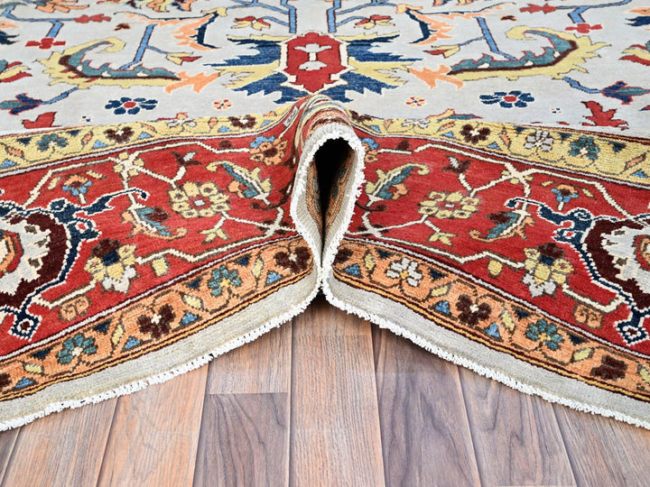 8'10" x 11'8" New Hand Knotted Grey Wool Rectangle Oriental Rug - MOA10286948