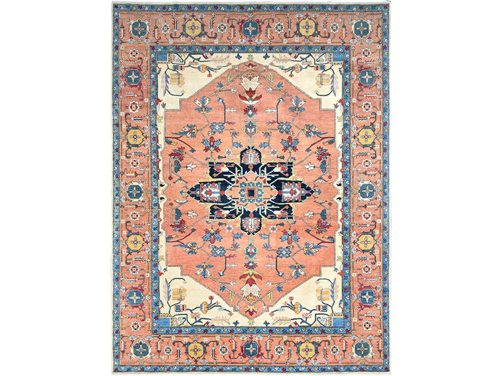 8'11" x 11'10" New Hand Knotted Red Wool Rectangle Oriental Rug - MOA10286952