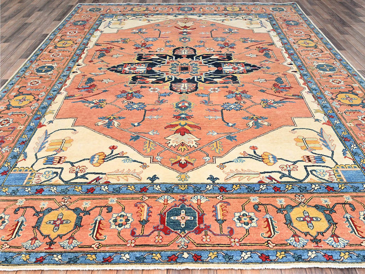 8'11" x 11'10" New Hand Knotted Red Wool Rectangle Oriental Rug - MOA10286952