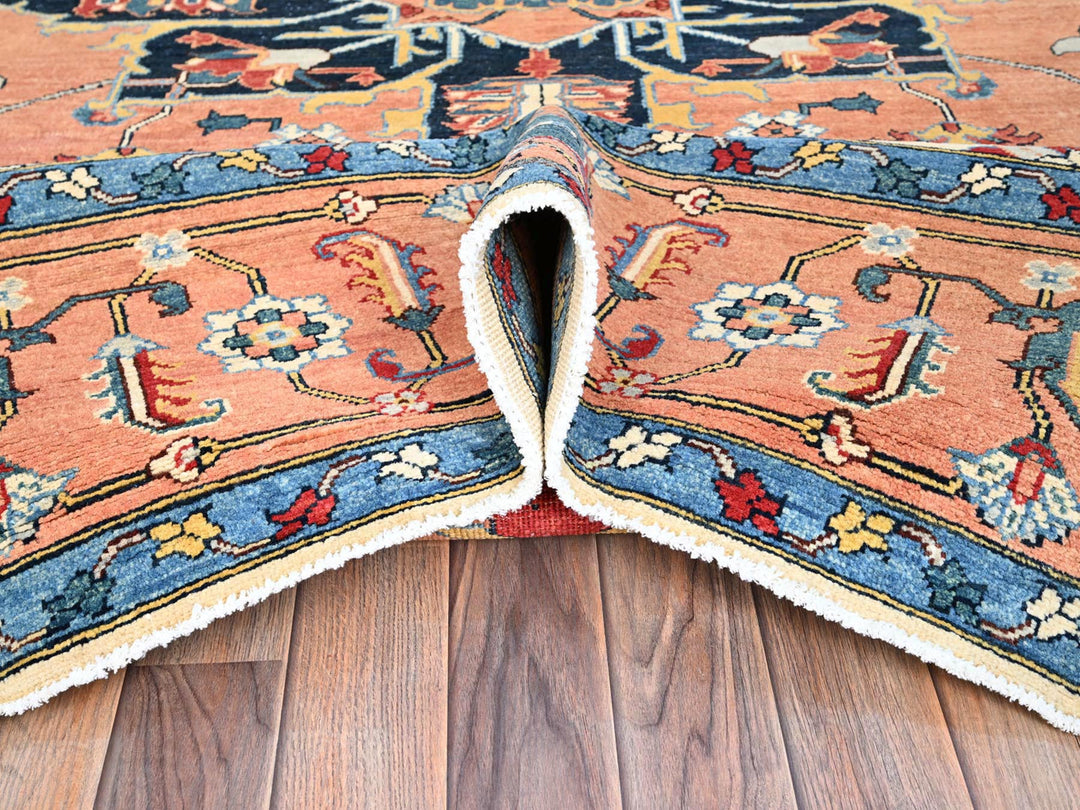 8'11" x 11'10" New Hand Knotted Red Wool Rectangle Oriental Rug - MOA10286952