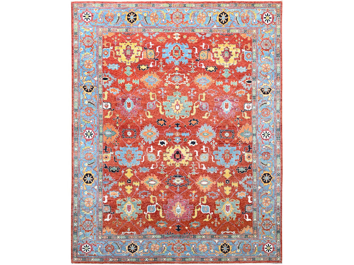 8'0" x 10'0" New Hand Knotted Red Wool Rectangle Oriental Rug - MOA10286954