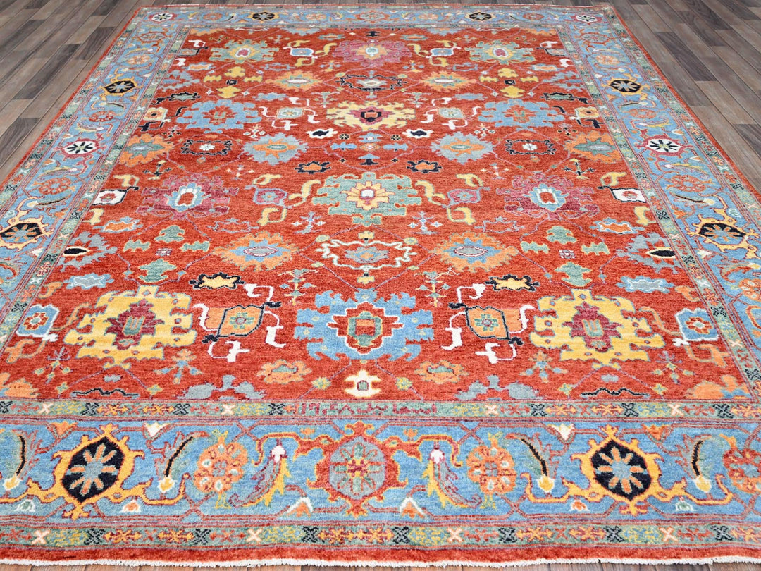 8'0" x 10'0" New Hand Knotted Red Wool Rectangle Oriental Rug - MOA10286954