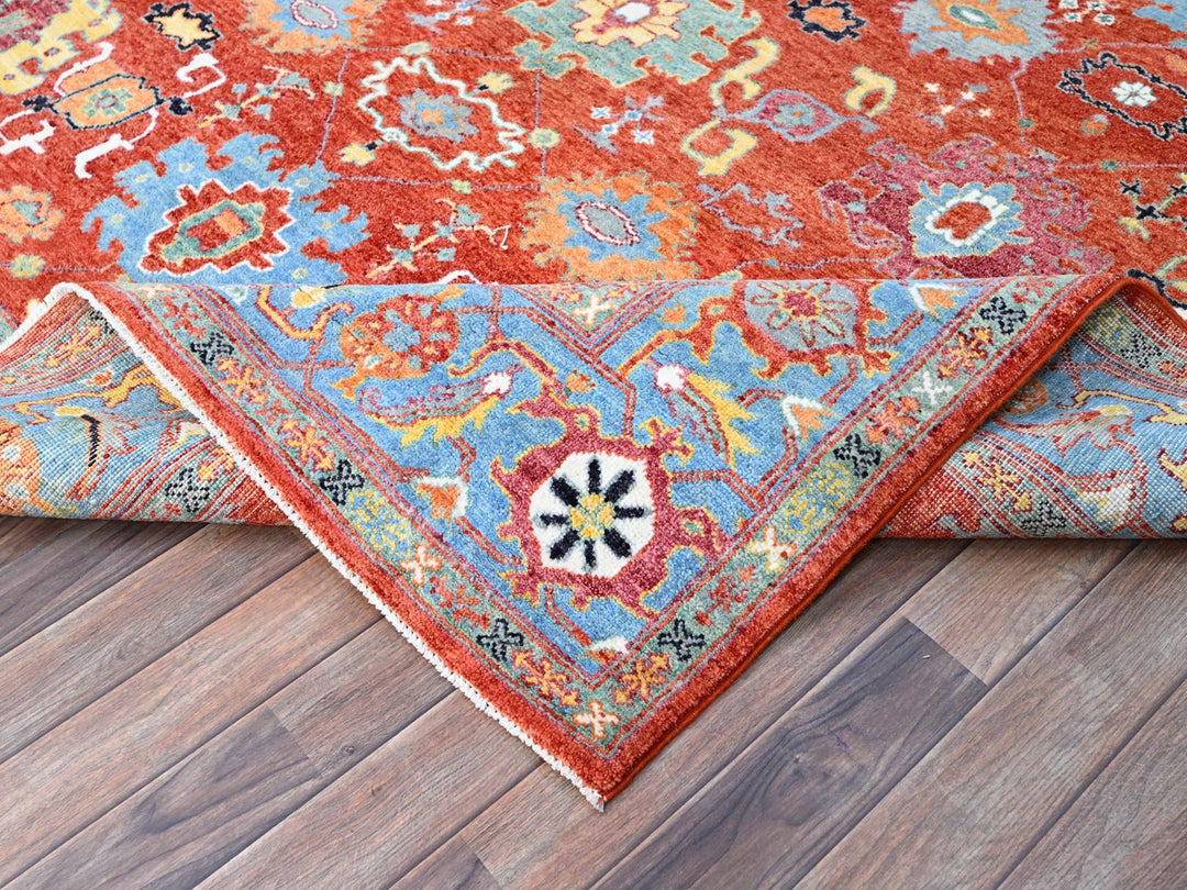 8'0" x 10'0" New Hand Knotted Red Wool Rectangle Oriental Rug - MOA10286954