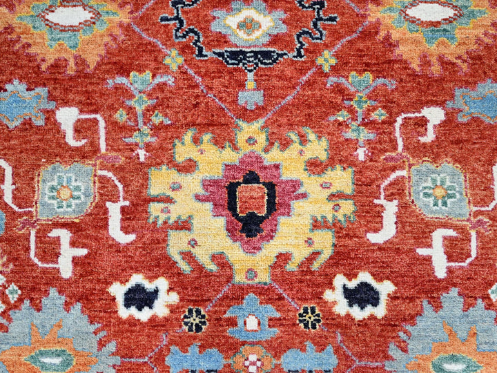 8'0" x 10'0" New Hand Knotted Red Wool Rectangle Oriental Rug - MOA10286954