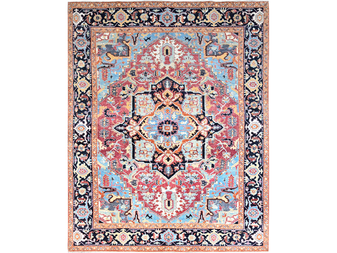 9'2" x 11'8" New Hand Knotted Pink Wool Rectangle Oriental Rug - MOA10286955