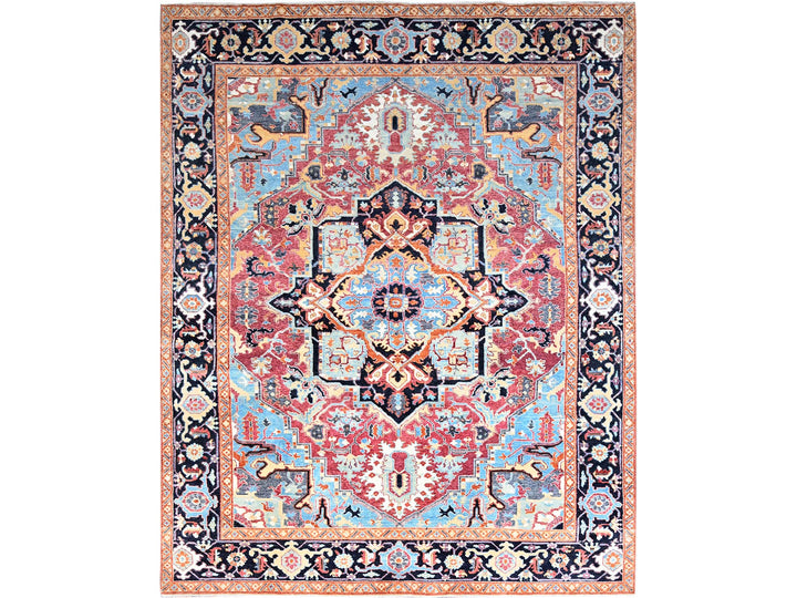 9'2" x 11'8" New Hand Knotted Pink Wool Rectangle Oriental Rug - MOA10286955