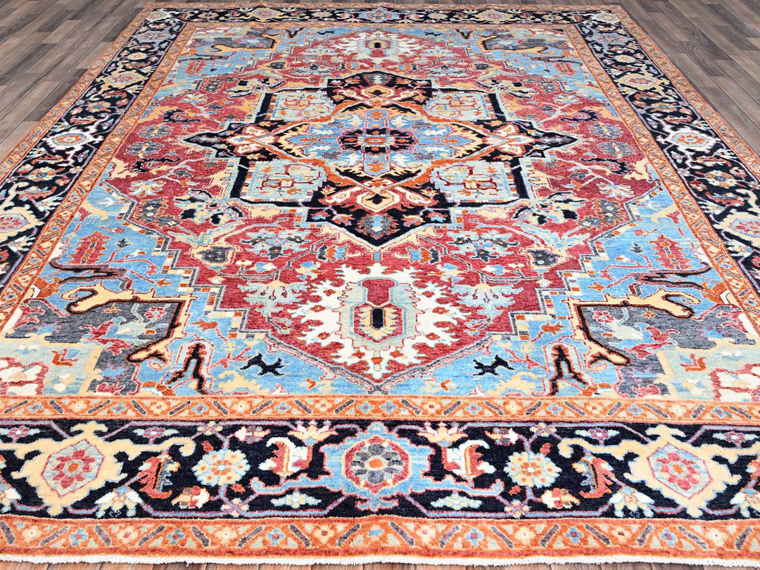 9'2" x 11'8" New Hand Knotted Pink Wool Rectangle Oriental Rug - MOA10286955