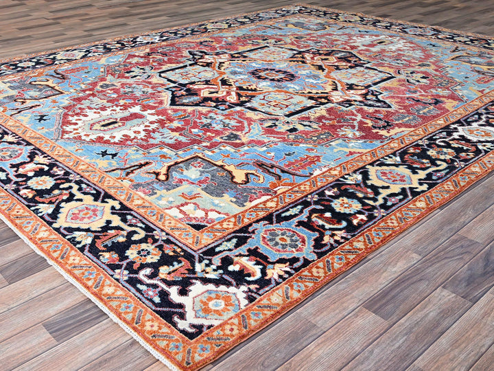 9'2" x 11'8" New Hand Knotted Pink Wool Rectangle Oriental Rug - MOA10286955
